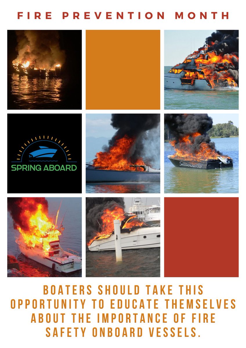 SpringAboard's tweet image. October is National Fire Prevention Month. This month, the firefighting community dedicates to educating the public about the importance of proper fire prevention &amp;amp; fire safety. Learn more about fire safety by taking a boating safety course: buff.ly/2ptmux1 #SpringAboard