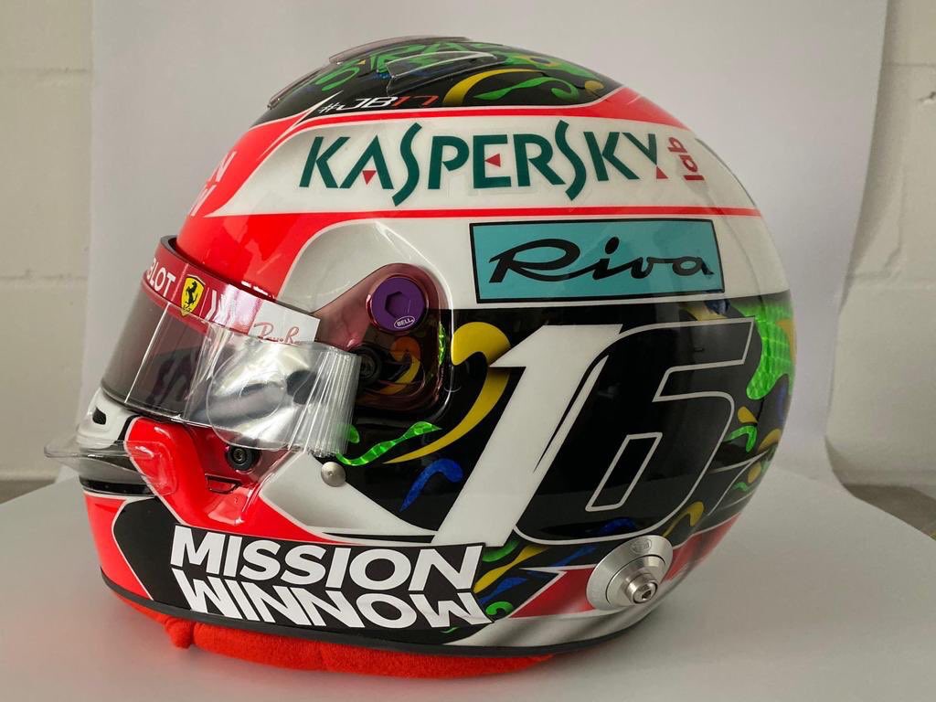 In pictures: Charles Leclerc's special Ferrari helmet design for United ...