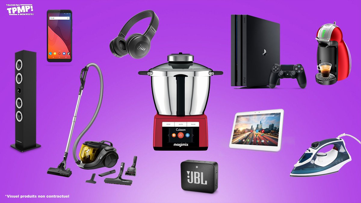 TBT9_W9's tweet photo. .@Cyrilhanouna offre un magnifique pack Electro High-Tech avec tablette tactile, console de jeu, casque audio... Et même le robot de cuisine @Magimix Cook Expert que tout le monde s'arrache #Magimix d'une valeur de 1200€. Plus d'infos ici : https://t.co/JEbmpM8HXo 💯 #TPMP https://t.co/I6a7T0KTnv