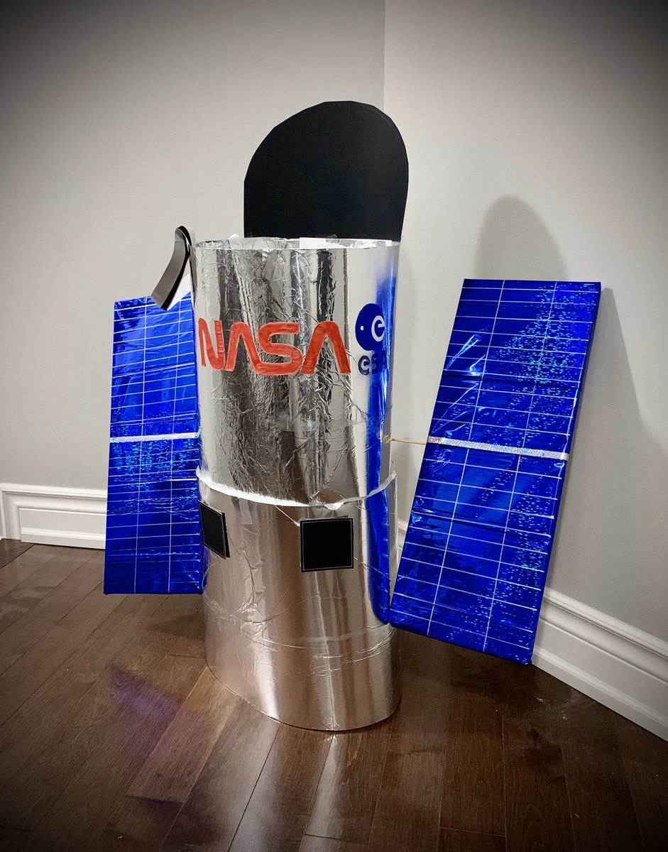 kri_selva's tweet photo. 🔭Proudly dressed up as Hubble Space Telescope-a great discovery &amp; forefront in astronomy for more than 29yrs since it’s launch! @NASA @NASAHubble @NASASTEM @NASAJPL_Edu #NASAcostume #halloween2019 #Halloween #halloweencostume #diy #STEM #handmade #STEMeducation #YoungScientist https://t.co/X6OG4gdXnf