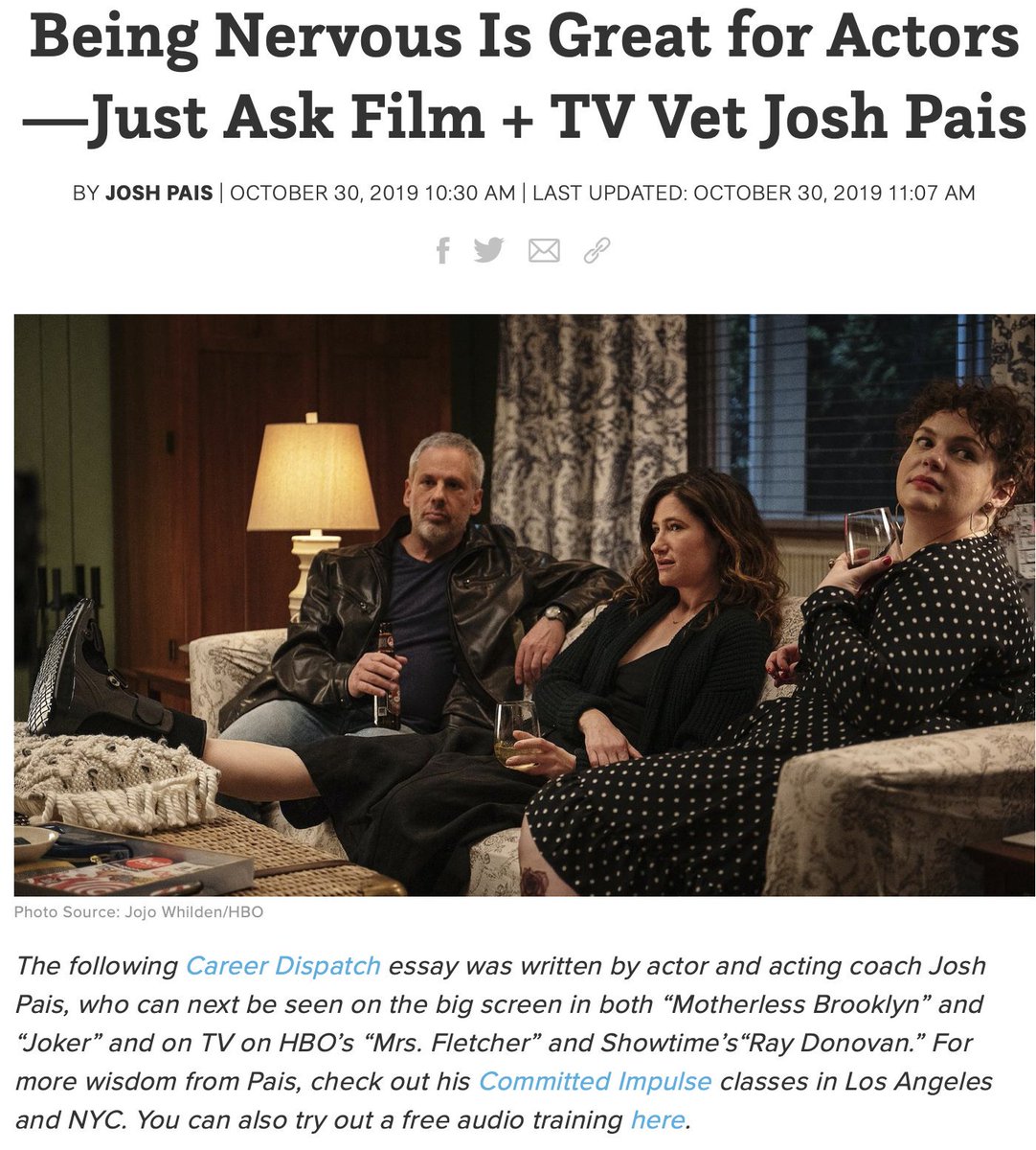 When I started out - every week I turned to Backstage for auditions. Great to have this piece in this weeks <a href="/Backstage/">Backstage</a>. tinyurl.com/y6opo9vu