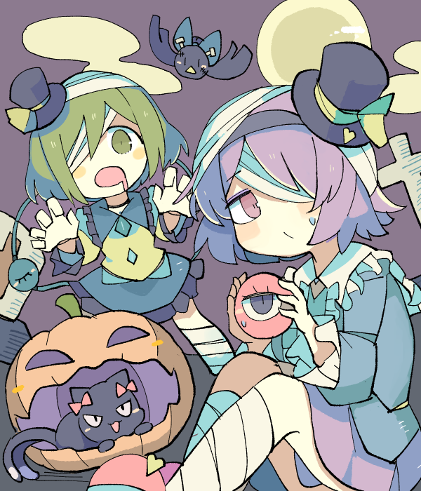 火焔猫燐 ,古明地こいし ,古明地さとり ,霊烏路空 「ハロウィン古明地。 」|バロンのイラスト