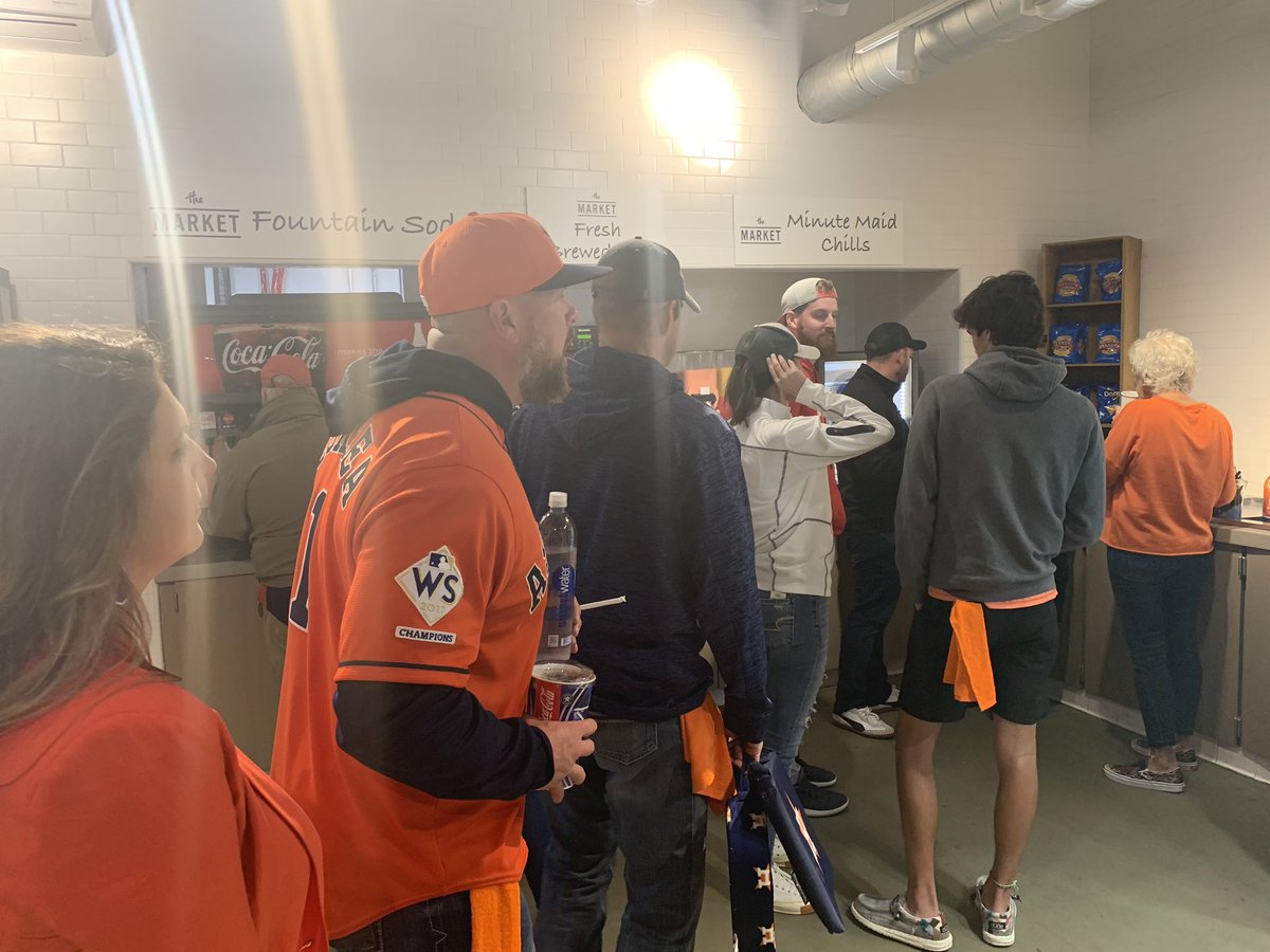 bradadcock's tweet photo. What an awesome year of baseball. I need one change for next year. @astros need to get a better solution for ordering coffee in the park. The only option is one small Keurig in the store by center field. #takeitblack https://t.co/dnbw5HwDxs