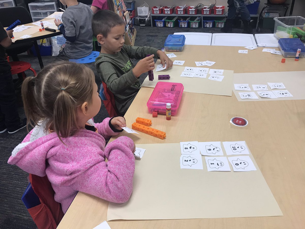 Using ghosts and cubes to make ten. I loved hearing all about their pumpkin investigations! <a href="/ccrawford828/">Celeste Crawford</a> #tesbulldogs #wisdgreatness
