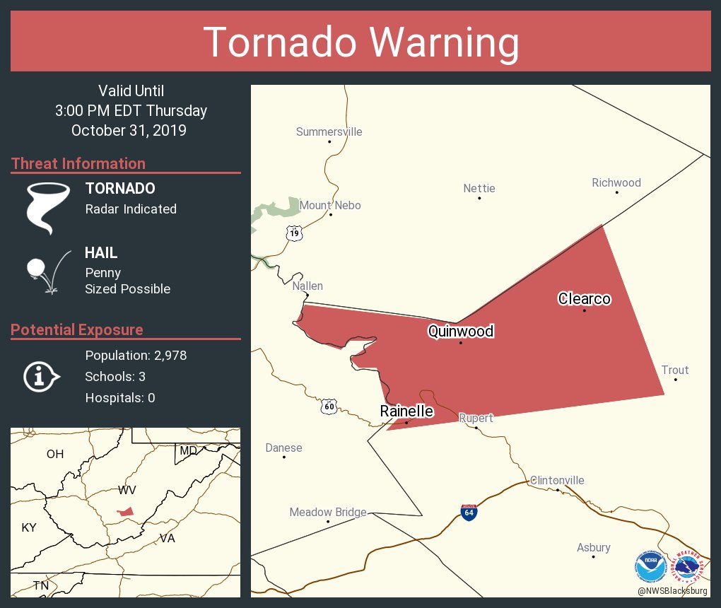 NWS Tornado on Twitter "Tornado Warning continues for Rainelle WV