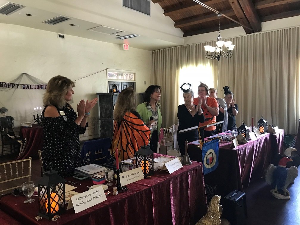 KathyFndzRundle's tweet photo. Honored to address the members of @GFWCFlorida @CityCoralGables on the important issue of #EndHumanTrafficking &amp; our efforts to combat this issue as well as our work with the victims. Thank you for inviting me to raise awareness about this form of modern-day slavery. https://t.co/C7PImb2Khj