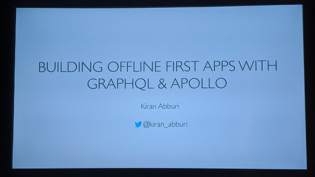 trevorblades's tweet image. Watching @kiran_abburi from @neo_stack talk about creating offline-first apps with Apollo and GraphQL! I'm excited to build some of these myself 😁 #GraphQLSummit