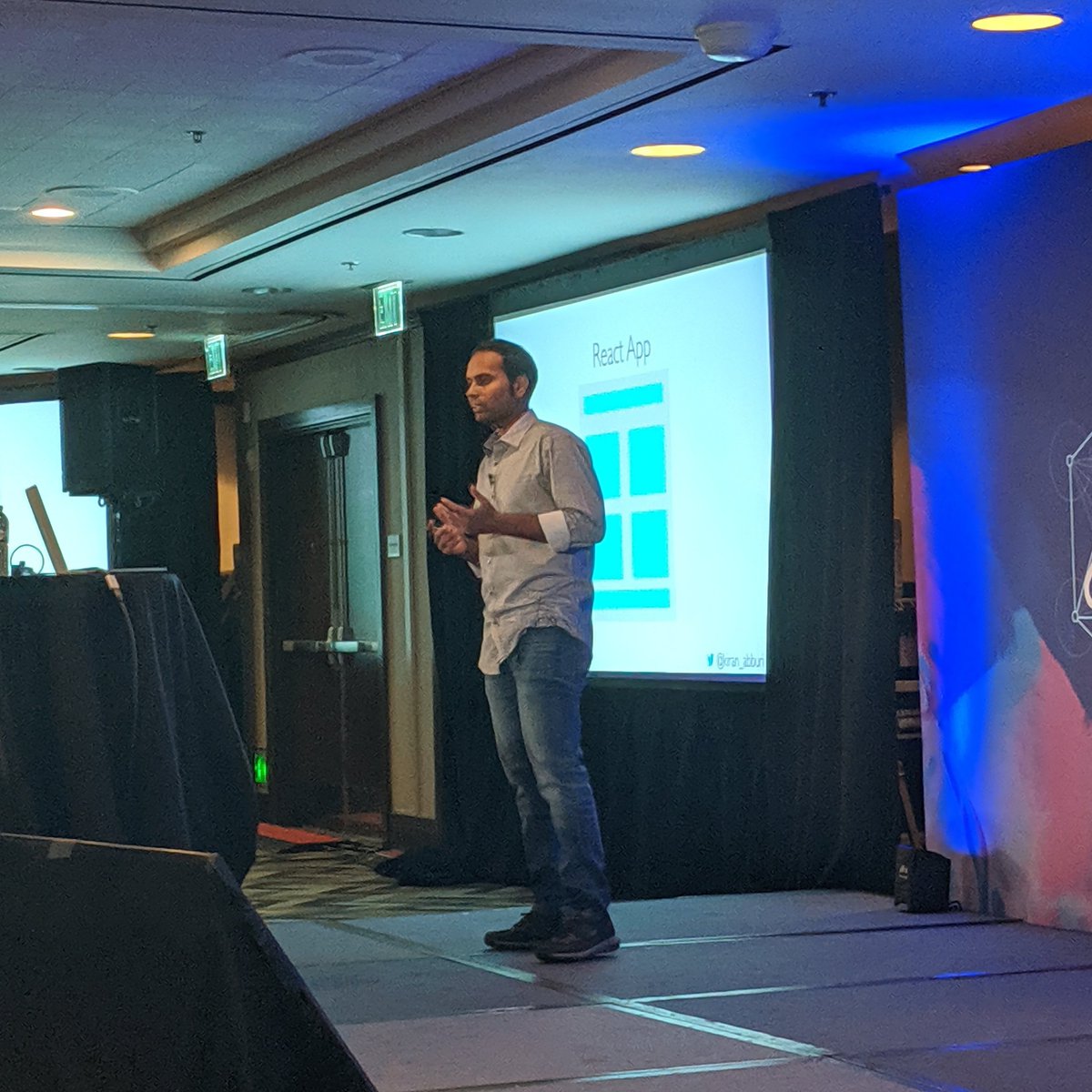 trevorblades's tweet image. Watching @kiran_abburi from @neo_stack talk about creating offline-first apps with Apollo and GraphQL! I'm excited to build some of these myself 😁 #GraphQLSummit