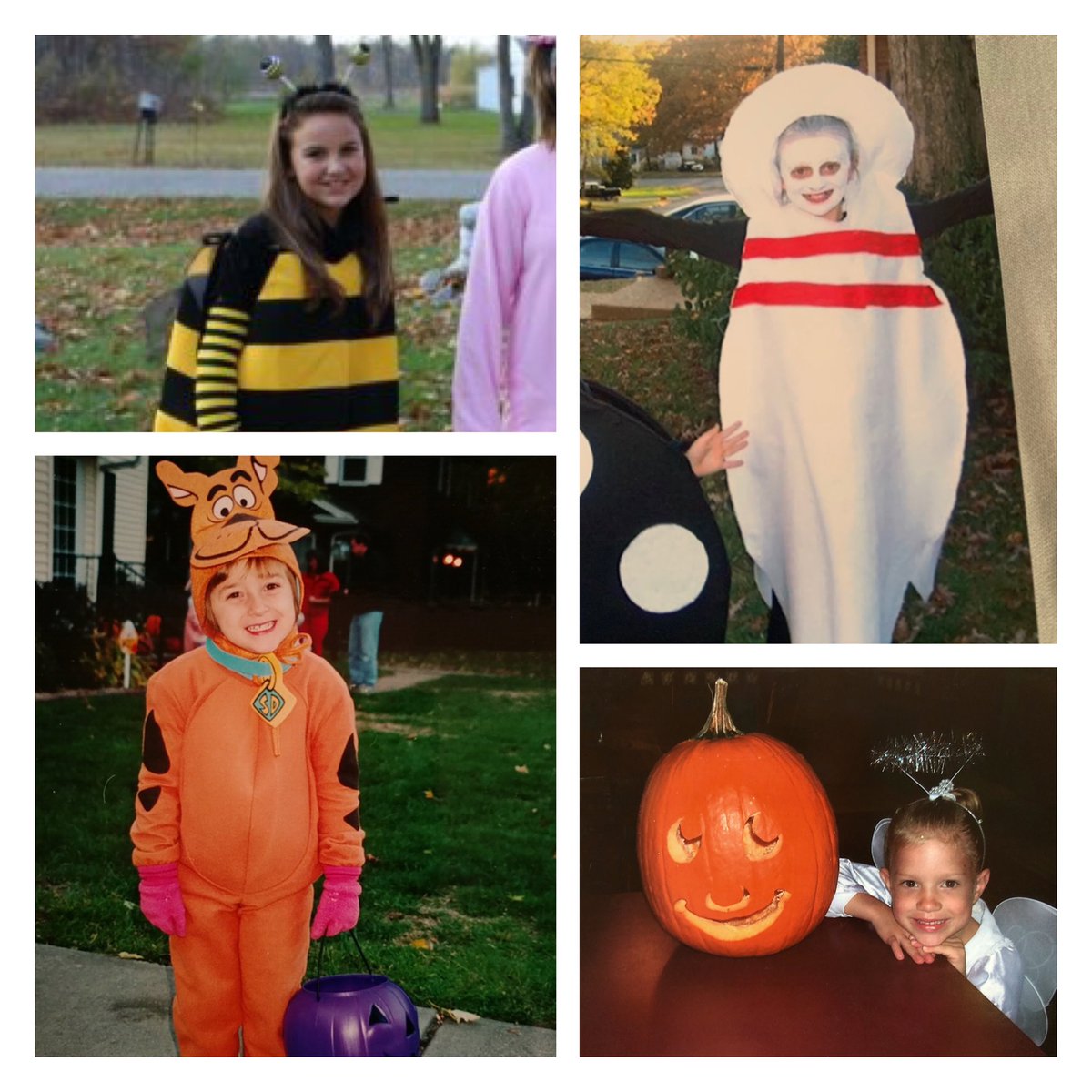WSUVball's tweet photo. Happy Halloween to all 👻🎃 #TBT to when our Raiders were little! See if you can guess who’s behind those costumes 👀 #TooCuteToSpook https://t.co/rSVmGJ9aPU