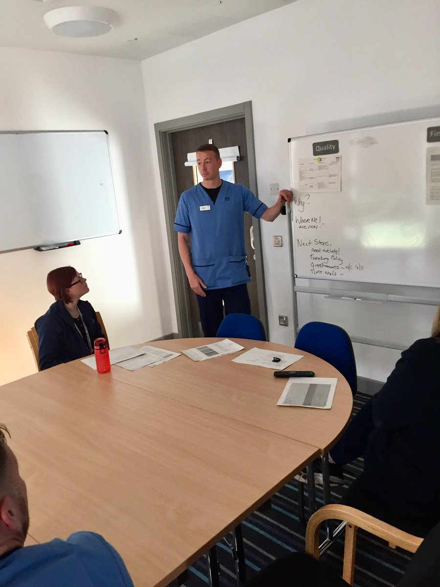ovensger's tweet photo. So inspired by @gillian_mcauley Values management talk at the @ExinCare hub Ward 7c at woodland view went for it today! 1st report out ahead of schedule. So excited to watch how these projects gather pace!  @HazelNMAHPDir @jenniferPN10 @DavidThomsonNHS @stephw2001 @AnneFisher50 https://t.co/YPssctumoE