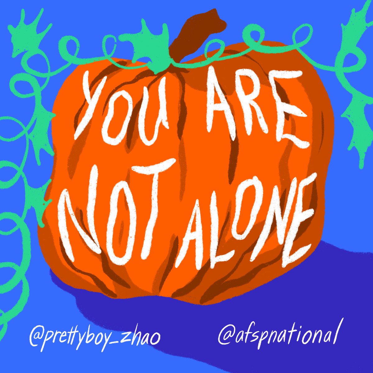afspnational's tweet photo. Whether you're spending #Halloween with friends and family or having a solo night in by yourself, we want you know that we're always here for you. 🎃 👻 🏮

(artwork by @ prettyboy_zhao on Instagram) https://t.co/IF5ah7qfNH