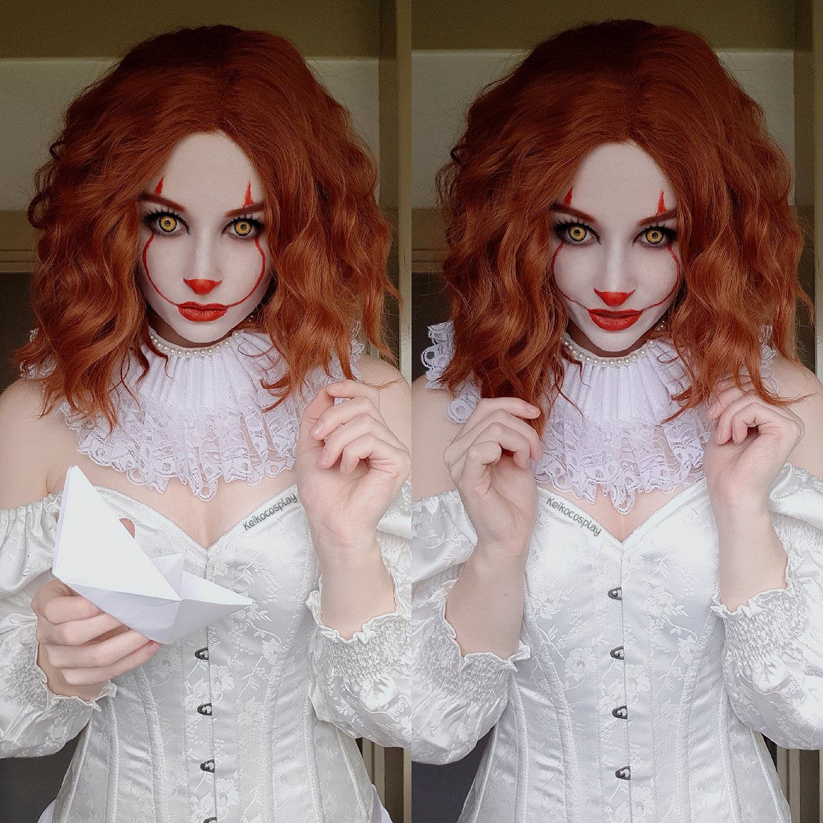 Happy #halloween everyone 💕😍 #pennywise will come from underneath your bed #it #pennywisecosplay #ITMovie #halloween2019 #cosplay #halloweencosplay #cosplaybuzz #uniqso #makeup #halloweenmakeup #itchapter2