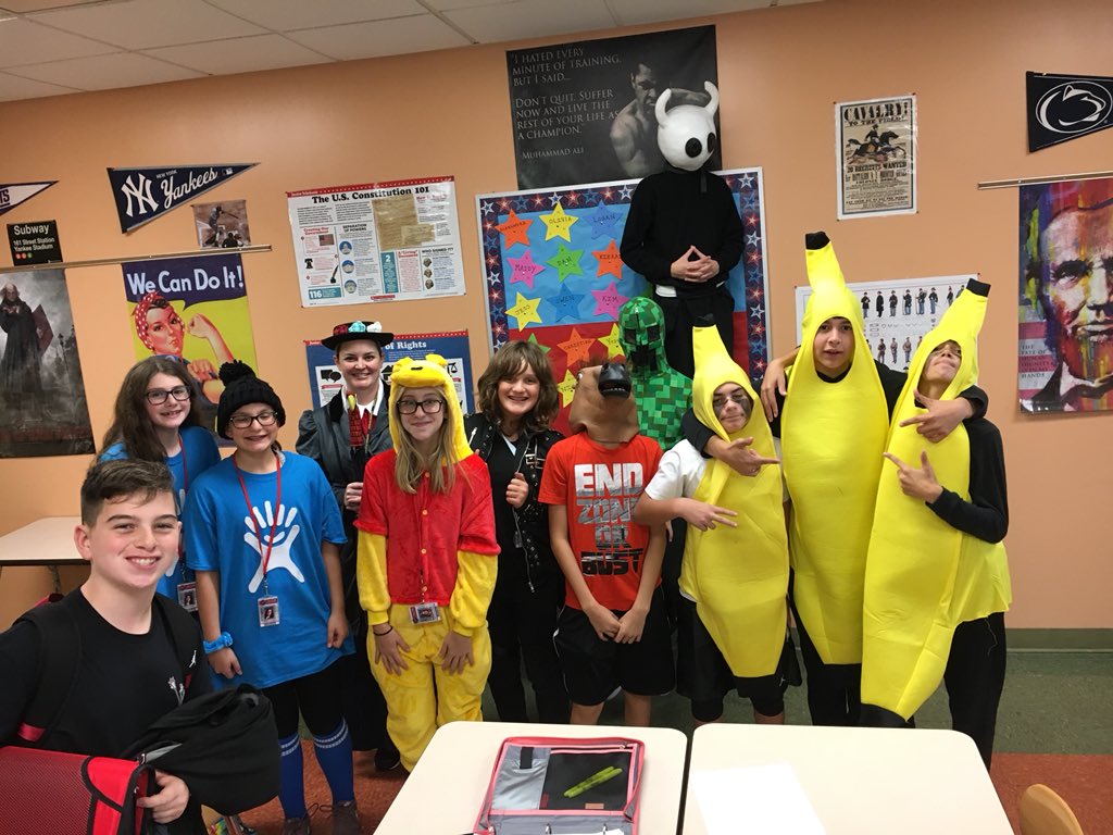 MifsudMs's tweet photo. Another great (and British) Halloween with the 7th grade! #WeArePlainedge https://t.co/8ogosBlUJW