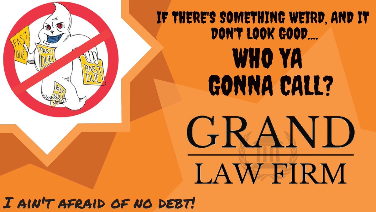 Don't let your finances scare you! Call the #DebtBusters now to capture your loans and get rid of all those scary debt collectors! No more bumps in the night when you call our office for your FREE case evaluation. #whoyagonnacall #grandlawfirm