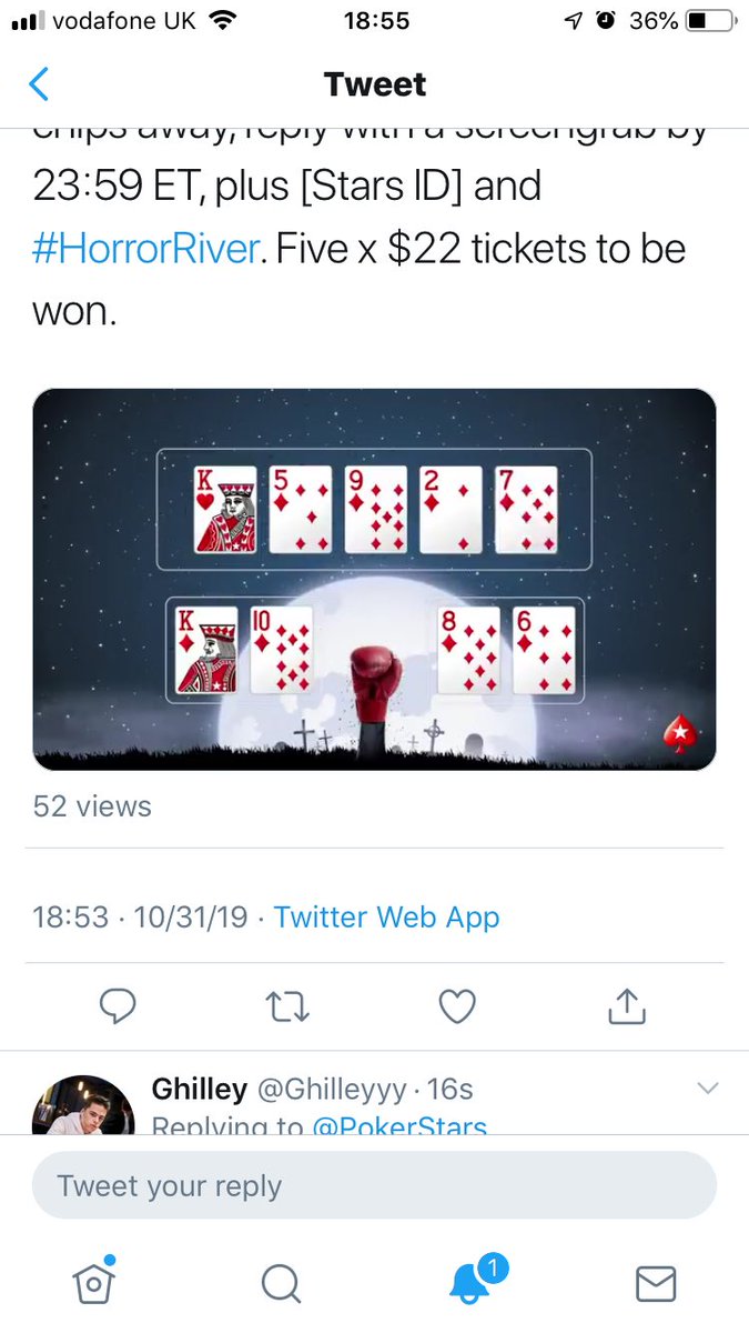 T_Knight21's tweet photo. @PokerStars Legit first attempt 
#horrorriver [mossi93] https://t.co/URqwWOLRP1