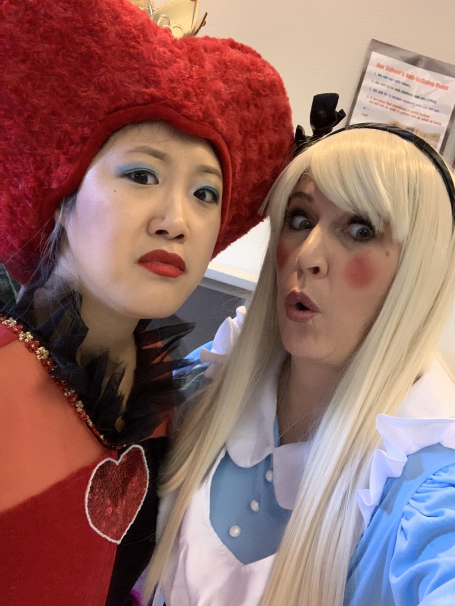 StadnikMrs's tweet photo. Second grade teachers that dress up together rock the day together #halloween2019 #teachersdressup #secondgraderocks #secondgradeteachers #togetherweRfife #heddenelementary #aliceinwonderland https://t.co/194mDipDR6