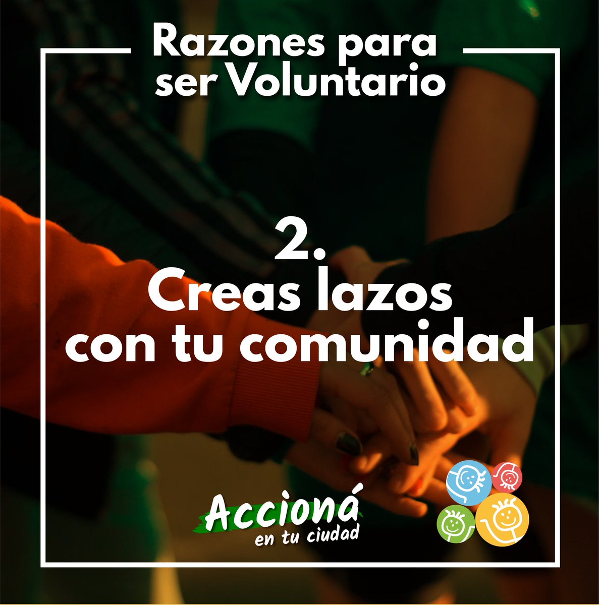 ridiacc's tweet photo. Existen millones de motivos para hacer voluntariado ❤️
Te enumeramos las razones más importantes por las cuales nos movemos todos los días. Animate a accionar por tu ciudad !!! 💪

#losniñosnosondelacalle #voluntarios #voluntariado #ONGs #ddhh https://t.co/yMHHWHZK0e