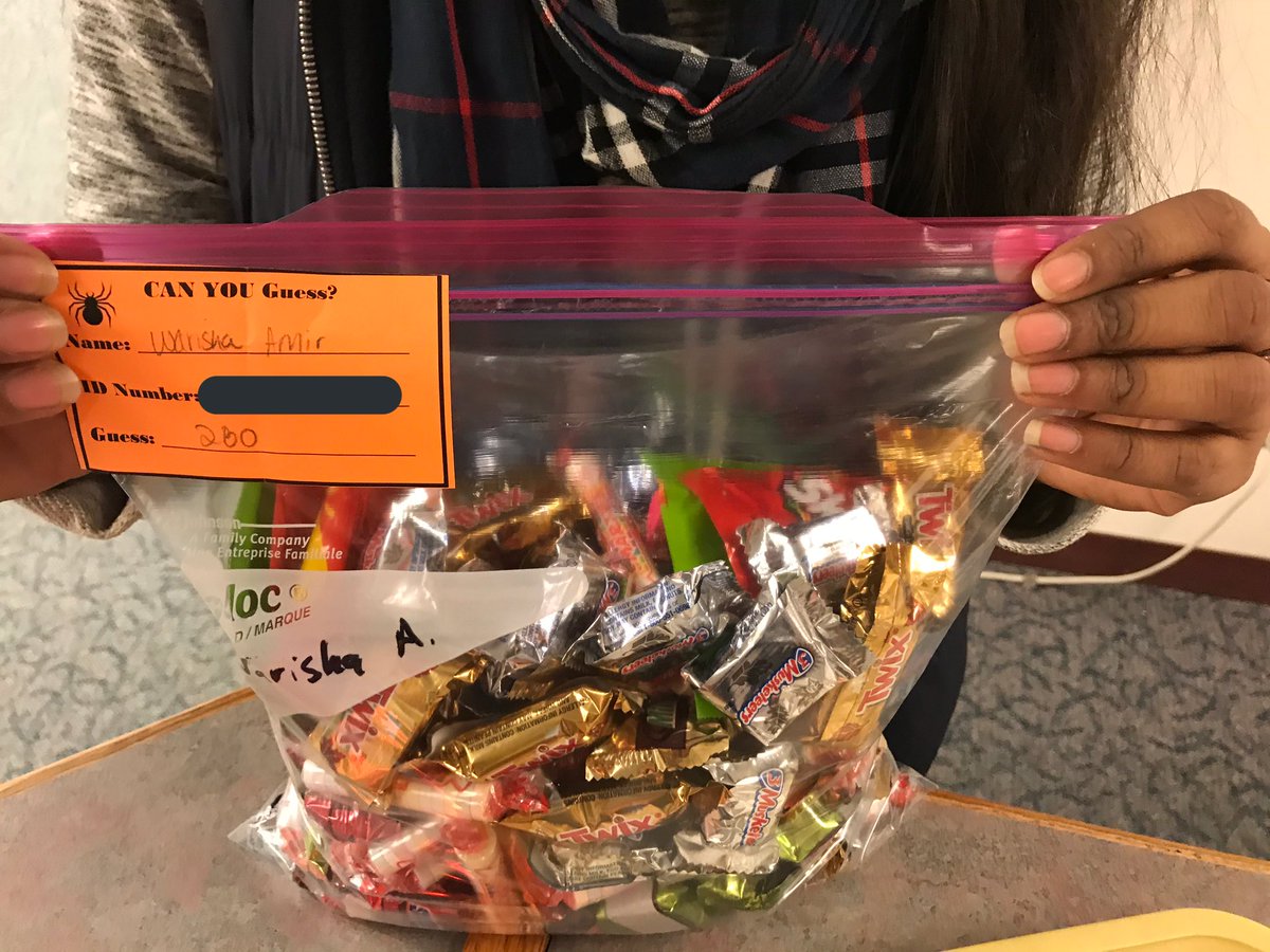 Halloween has arrived to the library! Over the past two weeks over 300 students participated in a candy guessing game, and today TWO winners received 140 pieces of sweets! Congrats to Warisha and Lucy, who both guessed the exact number!!