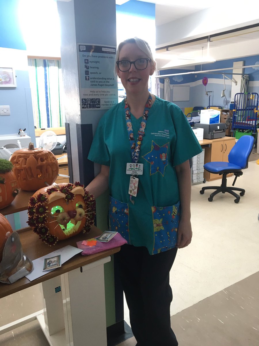 nursejah1's tweet photo. Tough job judging the Halloween pumpkin carving competition on Ward 10. Such competitive staff @j https://t.co/ZxmaDi0dL0