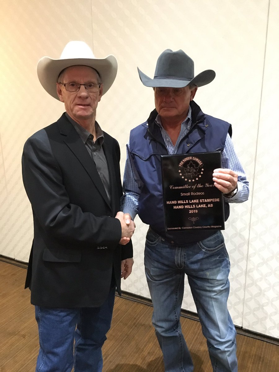 prorodeocanada's tweet photo. Congrats to Hand Hills Lake Stampede on winning Committee of the Year (small)
#prorodeocanada @HandHillsClub #CPRA75 https://t.co/BhlMbzmQSL