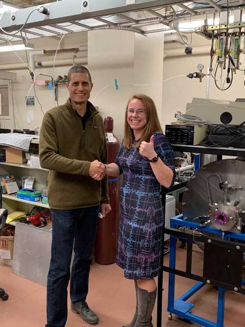 JMorrisLabVT's tweet photo. Nothing spooky while the doctor is in town (with proper PPE)! A big congratulations to Dr. Cecilia Amick on her successful PhD. thesis defense on instrument development for exploring the influence of interfacial chemistry on aerosol growth, aging, and partitioning of gases https://t.co/F3pxQ2yPJS
