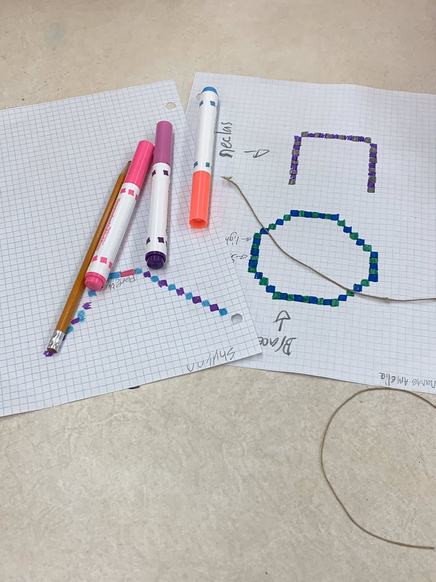 SDE_School's tweet photo. Grade 4/5 explored patterns and coding through beading today https://t.co/M4zQOwZPyc