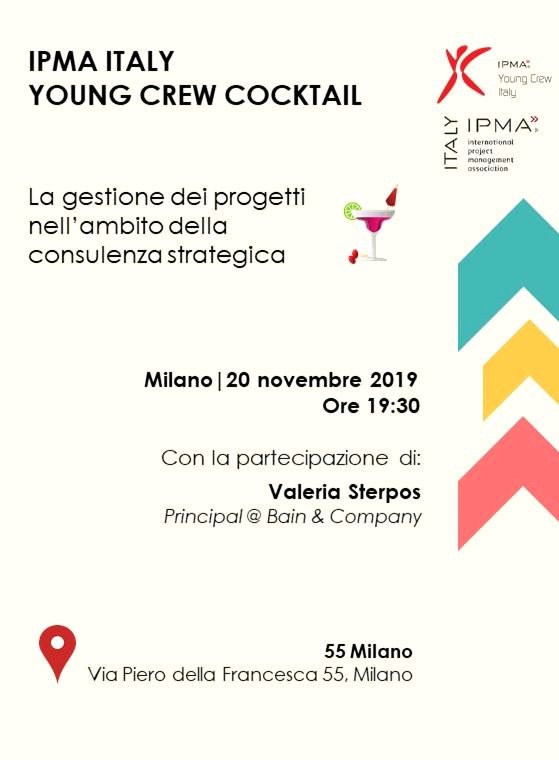 ipma_yc_it's tweet photo. @ipma_yc_it  vi aspetta il 20 novembre alle 19:30 presso 55 Milano con Valeria Sterpos, Principal @ Bain &amp; Company per:
LA GESTIONE DEI PROGETTI NELL'AMBITO DELLA CONSULENZA STRATEGICA!

Per iscrizioni: https://t.co/uITVeJucmH

#IPMAYCItaly @IpmaIt #progetti #consulenzastrategica https://t.co/dALqPsgYHZ