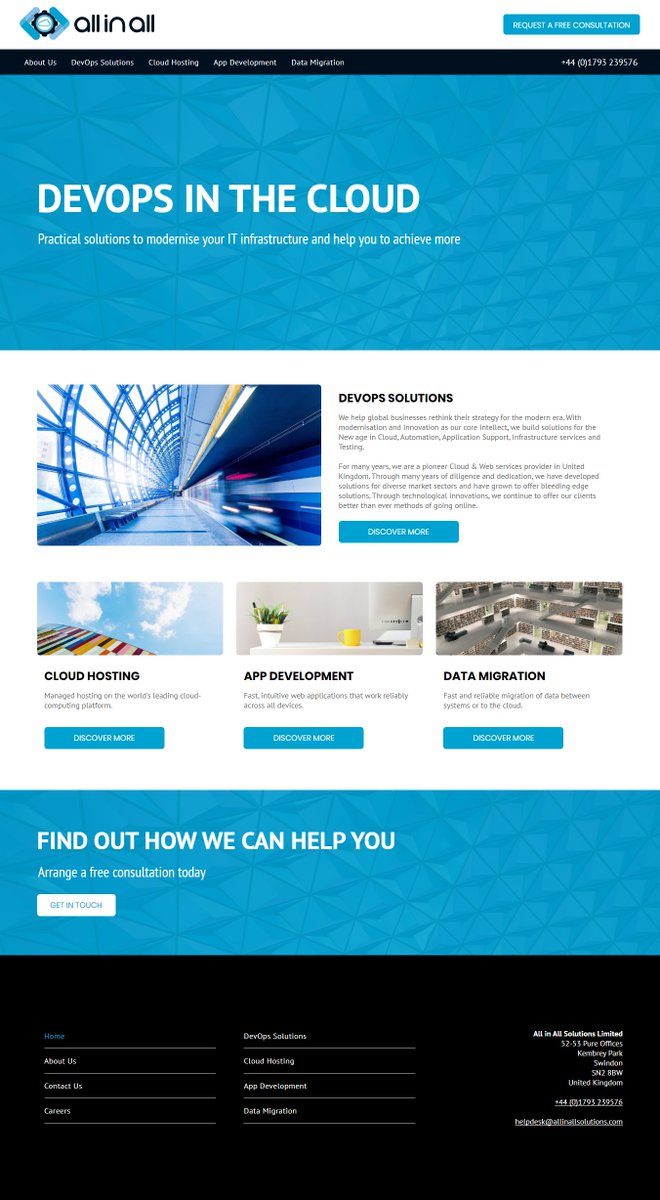 green19creative's tweet image. We just launched a brand new website for All in All Solutions, a Swindon-based company providing DevOps solutions. Take a look at allinallsolutions.com