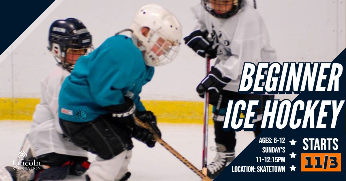 lincolnparksrec's tweet photo. Beginning Ice Hockey Starts Sunday, Nov. 3rd!!

AGES: 6-12
SUNDAY'S
11-12:15pm
$85/$90NR
LOCATION: SKATETOWN

Register Today @ https://t.co/AuvjJTKG6a! https://t.co/nNZZvdsnRR