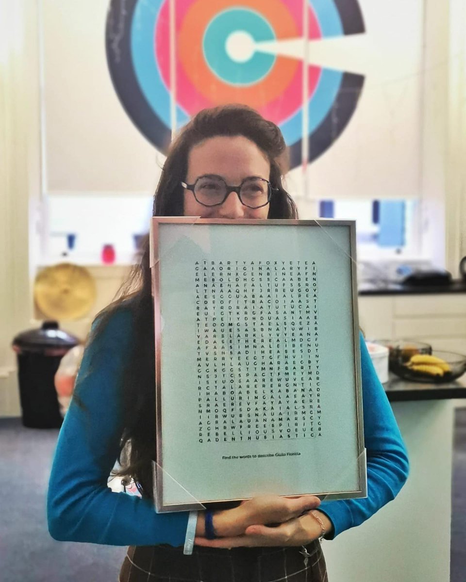 GiuliaFiorista's tweet photo. The team at @ClassForKids  made a portrait of me: 3 words each to describe me, for a total of 64, put together by that absolute talent of @__sarahmad who knows me so well! yes words are important! none left for me I’m afraid, apart from 
thank
you(s) - the Glasgow way ❤️ https://t.co/TaHld7yv9g
