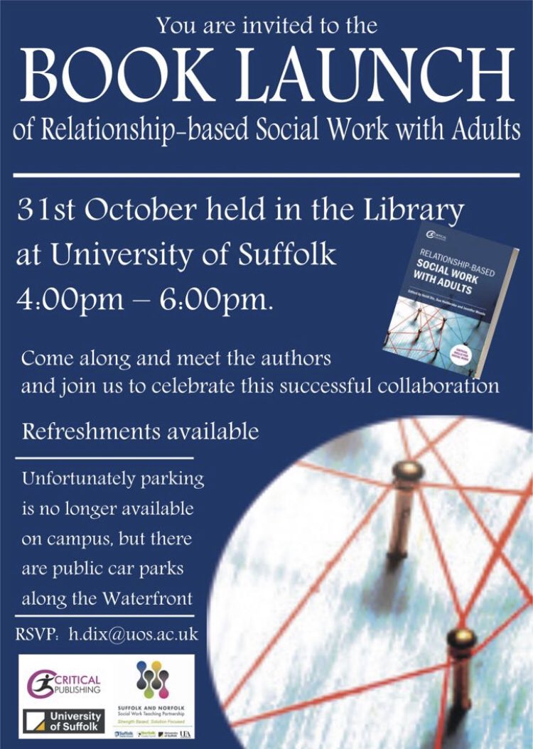 CarolineJBald's tweet photo. Huge congratulations Sue H and @heidi_dix! Was lovely to see you both & chapter contributors @toonchard & @Howbells - not to mention the other inspiring @UOSSocialWork peeps @duckett_n & @hunt_garfield 🙌 and of course the mighty @CriticalPub 💪 #relationshipbasedsocialwork https://t.co/h8oVxpHl5L