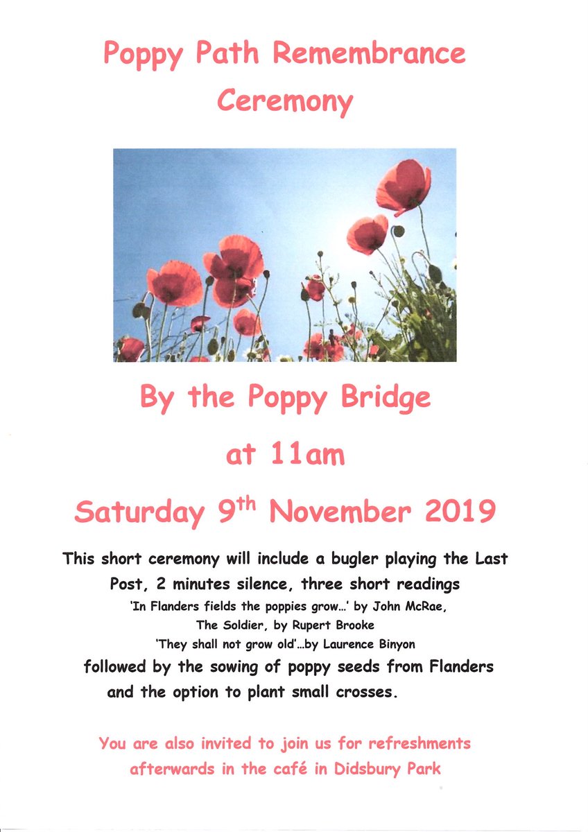 Saturday 9th November at 11am.  Meet you at the bridge. #didsbury