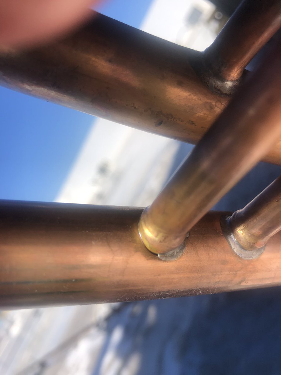 bjbevan92's tweet image. Hey @CarrierHVACR this is the second factory leak I’ve had to fix today on some brand new condensing coils #poorworkmanship