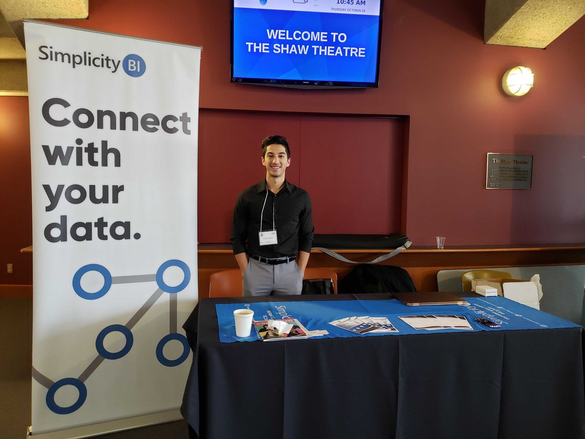 SimplicityBI's tweet photo. SImplicityBI's very own, Shayan Paydar, represented our team at the 2019 Data Management &amp; Intelligent Analytics Conference (DMC) in Edmonton last week!

The three-day conference included a roster of amazing speakers on emerging topics in the world of BI and Data Analytics. https://t.co/Q6jC95oJmJ