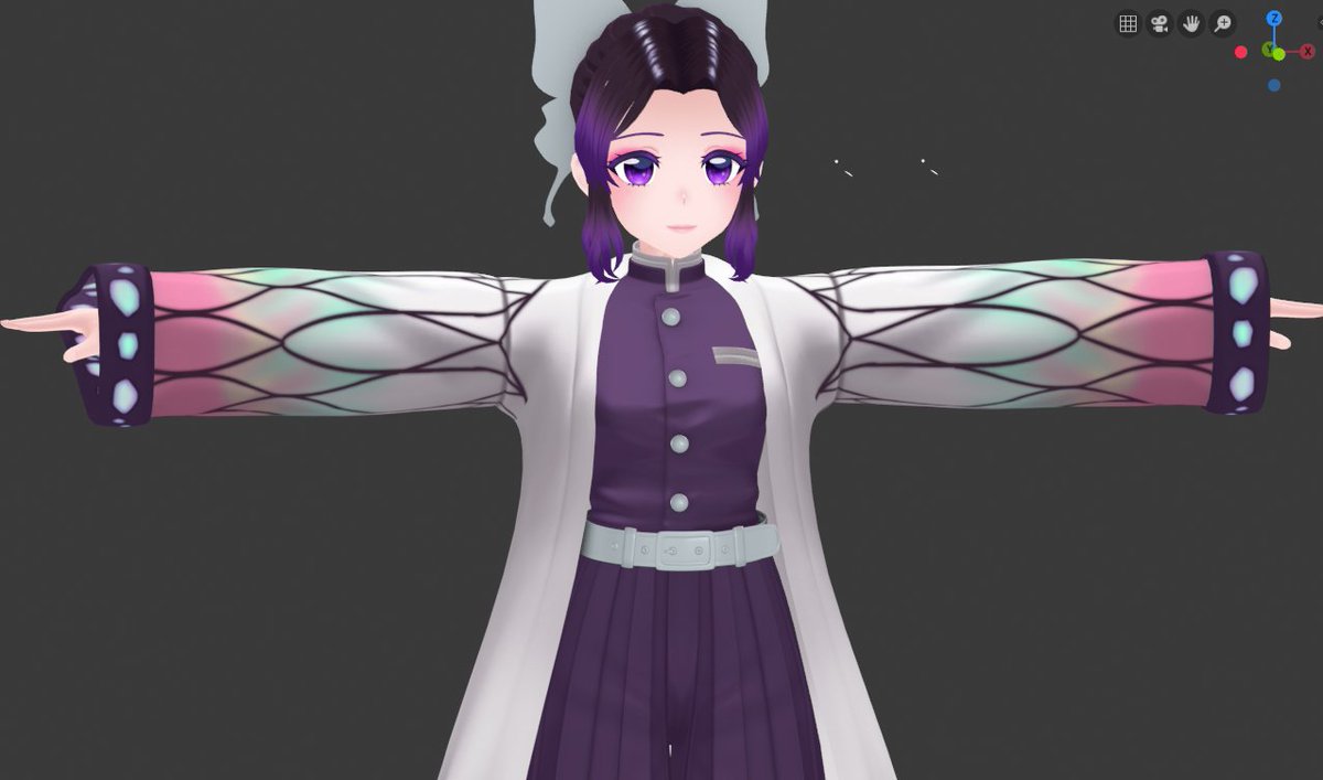 wrinklenamics's tweet photo. A little sneak peak of what I've been working on! All from scratch~ Kochou is soon to be on my store! 🦋 👀
#VRChat #booth_pm #DemonSlayer https://t.co/srRbT6QupD