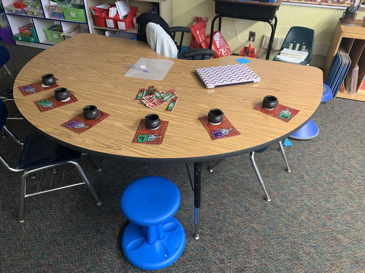 TeacherErica123's tweet photo. Who said teaching on Halloween had to be normal?! When dressed like a witch, do the witchy things! Cauldron math facts, ghost catch even or odd, monster poems, monster wiggly eyes, and much more not pictured! #resourceroom #halloweenfun  #witchythings #creativeteaching https://t.co/i8Ec3iR80W