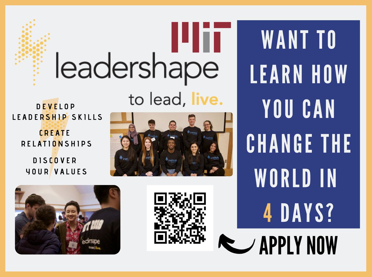 MIT SOLE (@sole_mit) on Twitter photo Applications are open. Click here (leadershape.org/applications/a…)
#LeaderShape <a href="/LeaderShape/">LeaderShape</a> Applications are open. Click here (leadershape.org/applications/a…)
#LeaderShape <a href="/LeaderShape/">LeaderShape</a>
