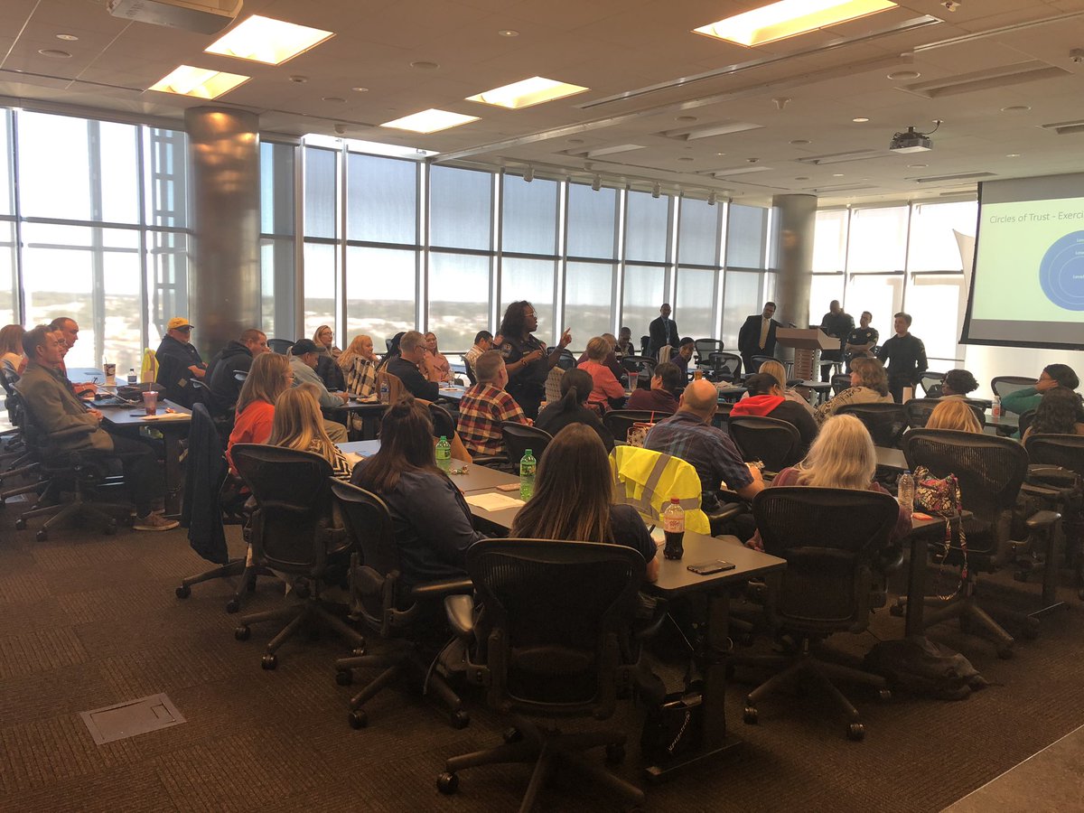 The <a href="/TulsaPolice/">Tulsa Police</a> Cultural Competence Team is teaching their cultural and implicit bias curriculum to several <a href="/cityoftulsagov/">City of Tulsa</a> employees including the Human Resources group.  The audience is engaged and courageous with their sharing and participation.