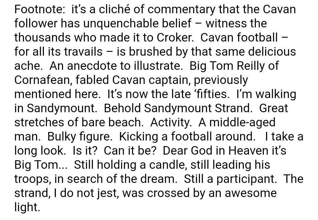 Another golden few lines from Tom MacIntyre. The end of a colour piece for the Celt after the 2011 All-Ireland U21 final defeat: