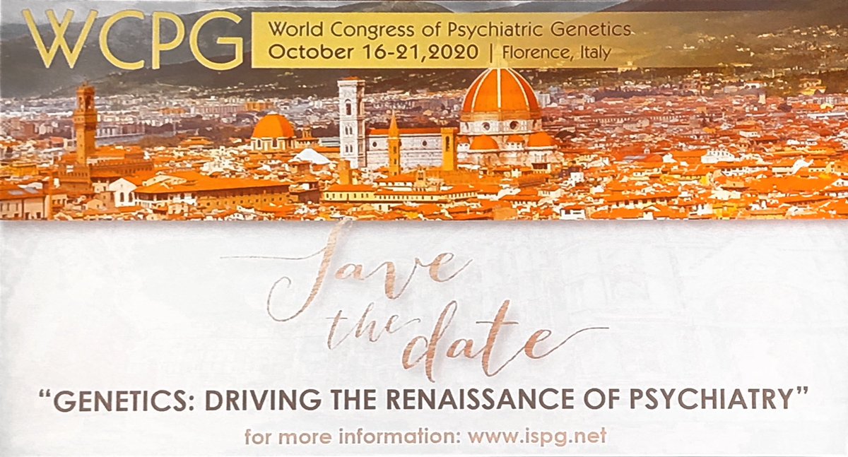Boris Chaumette (@borischaumette) on Twitter photo Next year, the #WCPG2020 will take place in Florence, Italy. We will attach a satellite workshop from the European network <a href="/psych_engage/">EnGagE Action</a> on October 14-15, 2020. Save all the dates! #WCPG2019 Next year, the #WCPG2020 will take place in Florence, Italy. We will attach a satellite workshop from the European network <a href="/psych_engage/">EnGagE Action</a> on October 14-15, 2020. Save all the dates! #WCPG2019