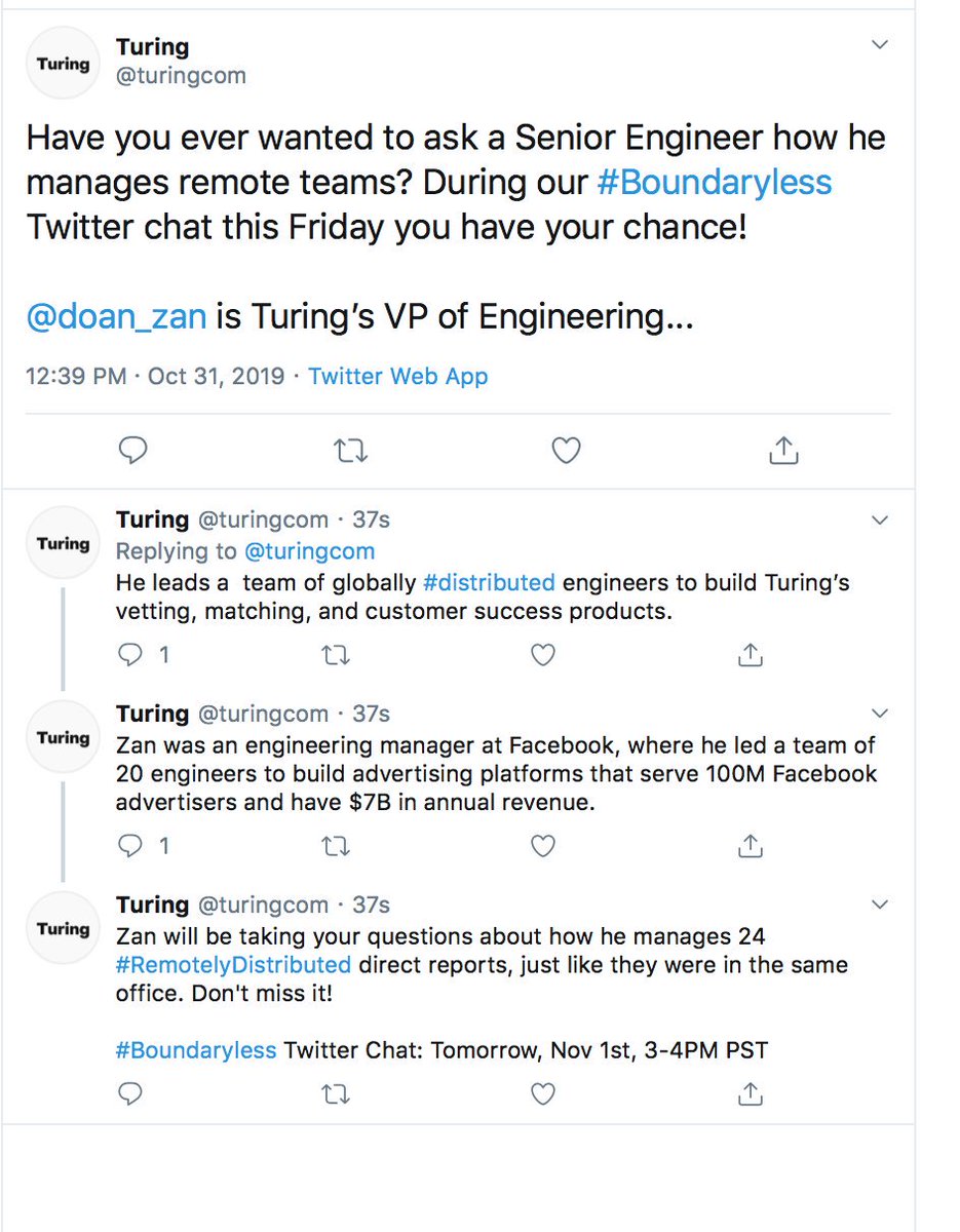 MurrayNewlands's tweet image. Want to talk to the #engineer that led the development of  @Facebook&apos;s ad platform? You can tomorrow, Nov 1st, 3-4PM PST. Follow the conversation by using the #Boundaryless hashtag. More ⬇️⬇️⬇️