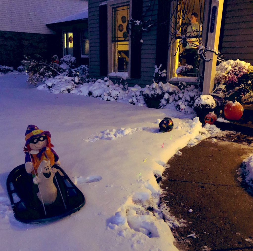 Halloween decided to dress up as winter this year so we brought out the sled