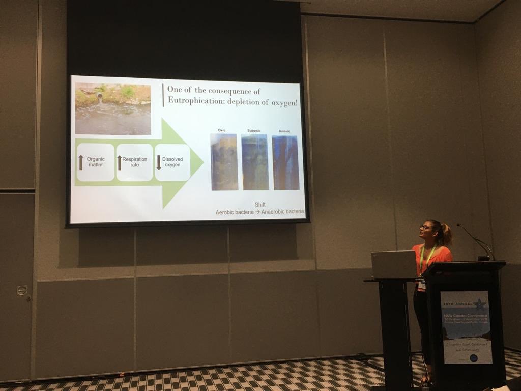 Got the opportunity to have a talk at #coastalconference in #terrigal about bacterial communities that can be found in ICOLLS sediment and how they can be used as monitoring tool. #gobacteria @MQEarthEnv @MQSciEng