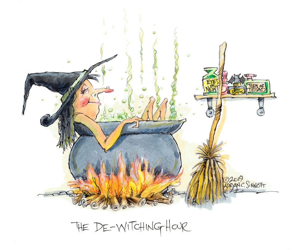 The annual “Bill Kresse Memorial Spooky Drawing Drawing” was held at today’s Berndt Toast Gang meeting. Bring in a drawing and go home with someone else’s. This was my submission.