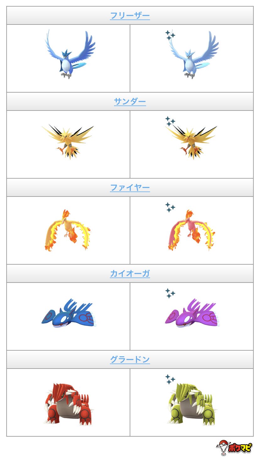 ポケモンgo攻略情報 ポケマピ Twitterren 大発見 でフリーザー サンダー ファイヤー カイオーガ グラードンが登場 期間 19年11月2日 土 午前5時 年1月2日 木 午前6時 色違い出現の可能性もあり 詳細はこちら T Co 4abgq9khgu 大発見
