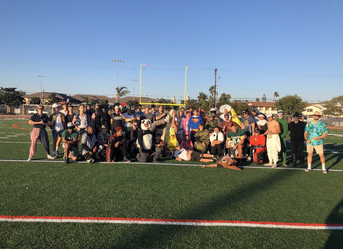 CoachKurtHines's tweet photo. What do you do in the midst of the hard work, commitment, and pursuit of victory?!  You remember that we’re coaching young men and young women who first came out for the game not only to win, but to have fun! #halloween2019 #ThursdayPractice https://t.co/x5sUEMYBG9