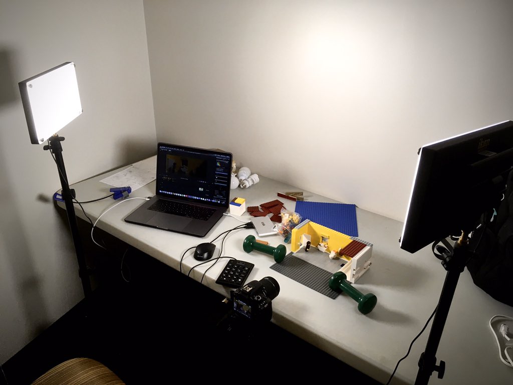 thatguytrevor72's tweet photo. To celebrate #Halloween19, I’d like to inform everyone that I have miraculously been able to continue animation while at college. The photo below is of my new setup at school, as I finally continue to animate #ADealToDieFor!! Happy Halloween!!! #ADTDF #brickfilming https://t.co/FyrddCWltf