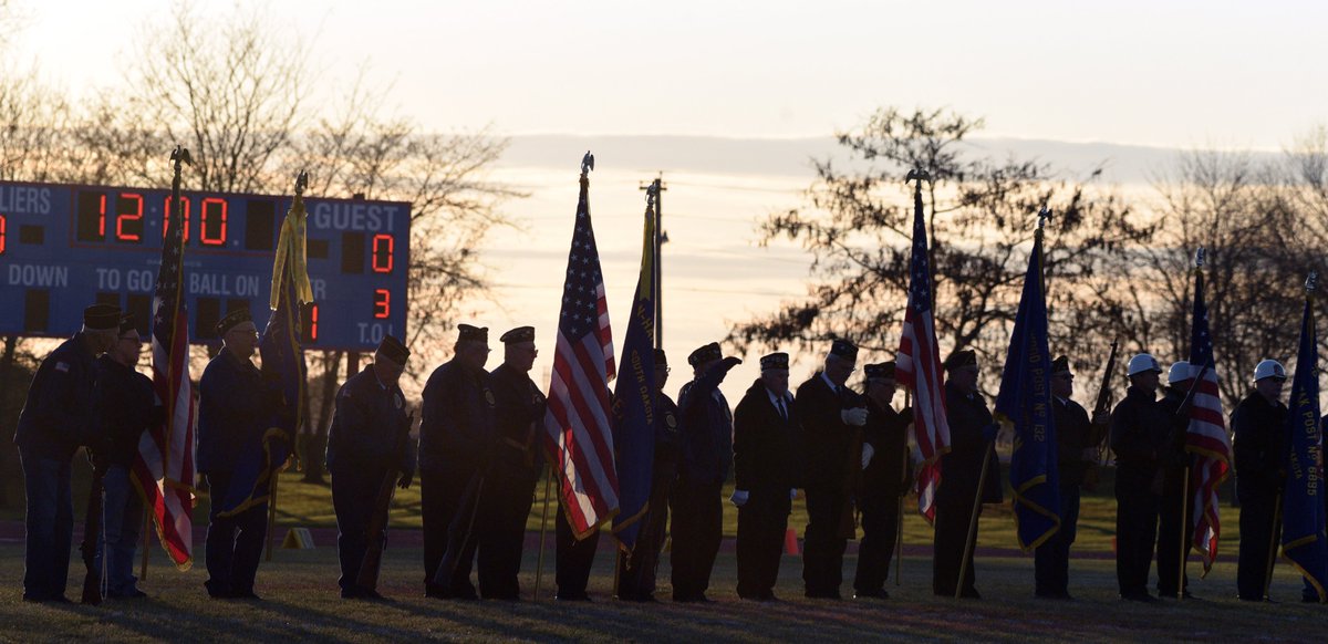 JCimburek's tweet photo. I have said this before, and am saying it again:

One of the coolest pregame things I get to see is 4 veterans' posts (American Legion and VFW) coming together to present the colors before Bon Homme football games. https://t.co/jgybEJC7BG