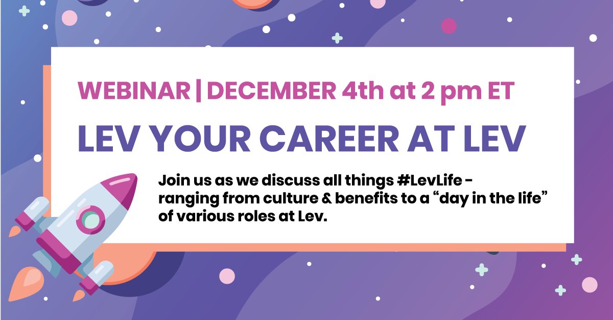 KeenanatEVB's tweet photo. Join us as we roll out our first LEV YOUR CAREER webinar! Sign up to learn about all things @lifeatlev , and of course, Leverybody is invited! #levlife
https://t.co/z1pVdQLBpM https://t.co/M8DNRIm8IB