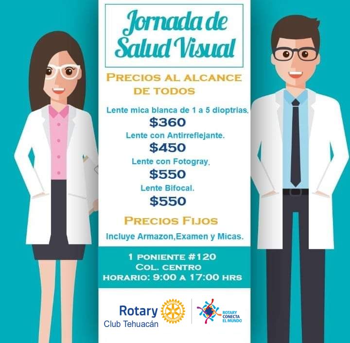 ip_rotary4185's tweet photo. El Club Rotario Tehuacán, invita a la Jornada de Salud Visual. ⭐ Al alcance de Todos⭐ con precios subsidiados.
✅Apartado con el 50%.
✅Días: 9 y 10 de Noviembre.
✅Horario de 9 am a 5 pm
✅Lugar 1 poniente #120 Col. Centro.
📞Informes 2381812668.
#Rotary #ConectaElMundo https://t.co/rL3PTm8n8u